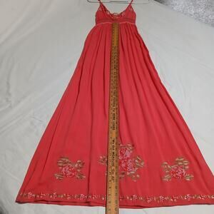 Twenty One S adjustable spaghetti strap v neck empire waist maxi sundress Coral
